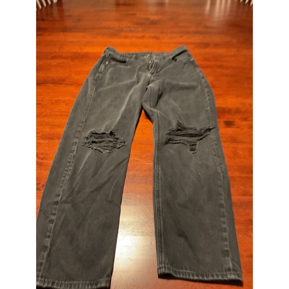 American Eagle Jeans Size 6 Womens Black Pants Denim Ladies Mid Rise Mom